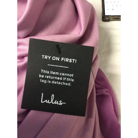 LULU'S SZ L Vivid Imagination Lilac VNeck Sleeveless Pleated Maxi Dress NEW B88 - Picture 10 of 11